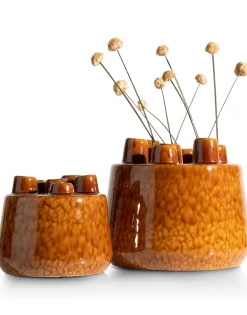 Online XOOON Safia vaas H21cm in de kleur Bruin - COCOmaison