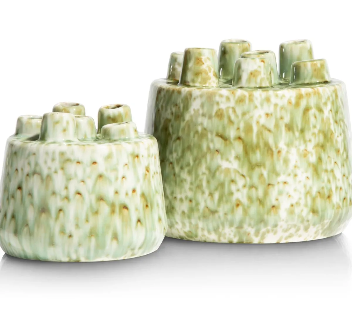 Discount XOOON Safia vaas H15cm in de kleur Groen - COCOmaison