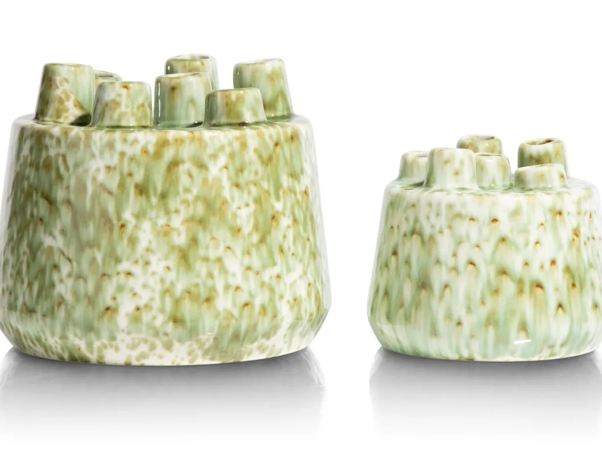 Discount XOOON Safia vaas H15cm in de kleur Groen - COCOmaison