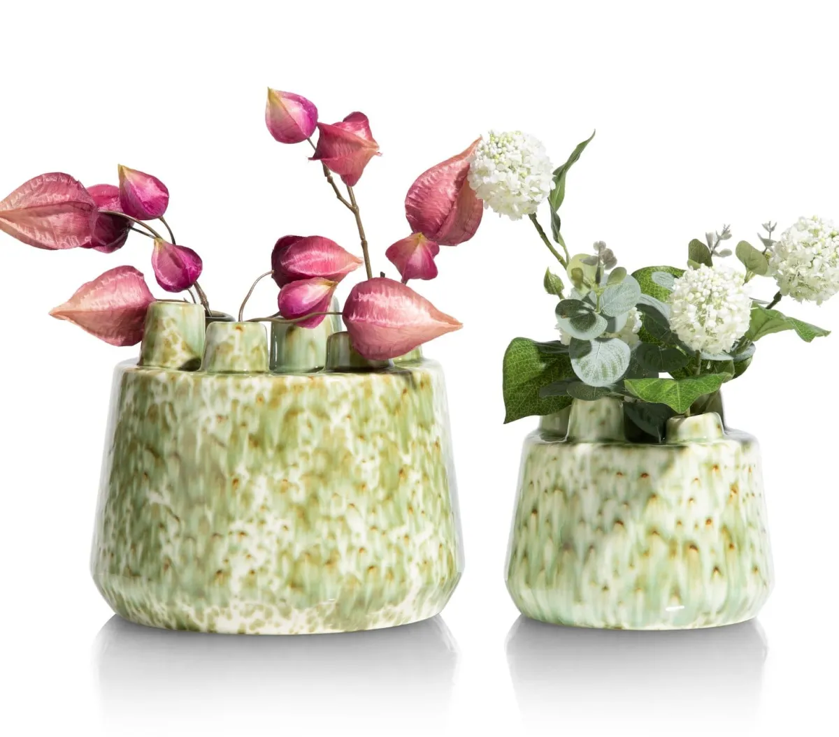 Discount XOOON Safia vaas H15cm in de kleur Groen - COCOmaison