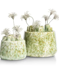 Discount XOOON Safia vaas H15cm in de kleur Groen - COCOmaison