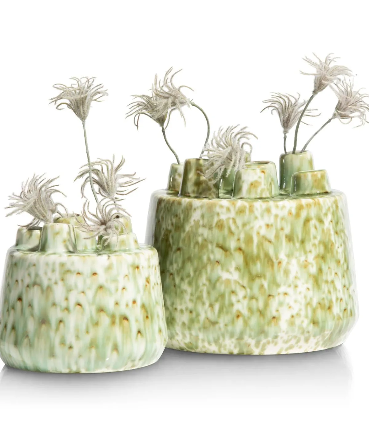 Discount XOOON Safia vaas H15cm in de kleur Groen - COCOmaison