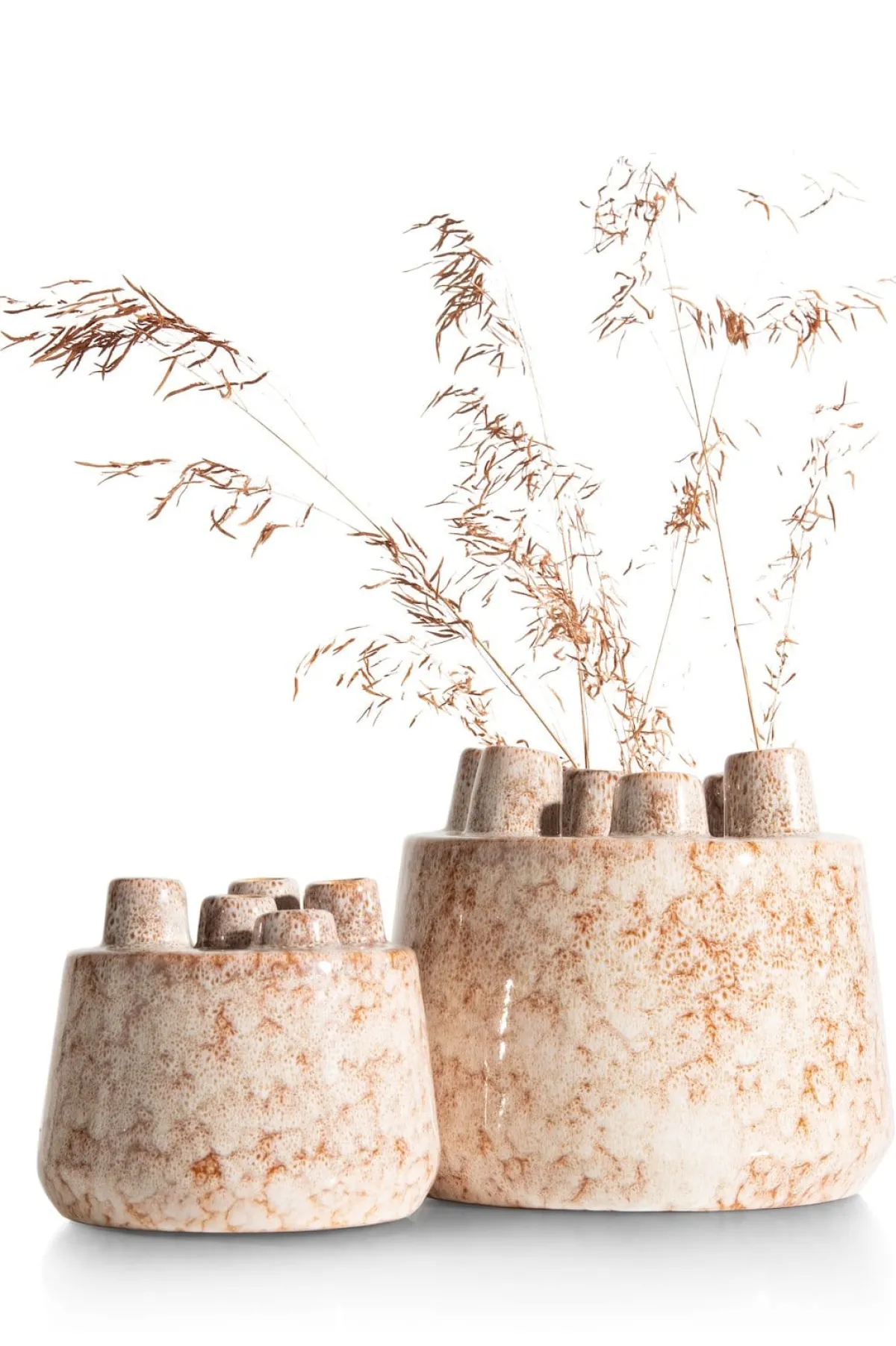 Outlet XOOON Safia vaas H21cm in de kleur Beige - COCOmaison