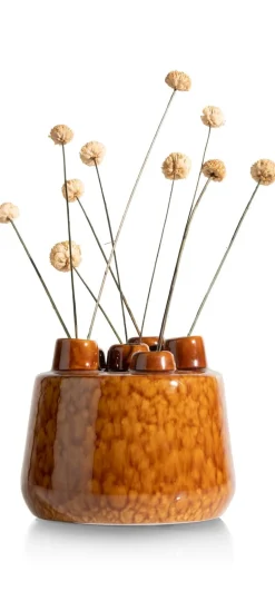 Hot XOOON Safia vaas H15cm in de kleur Bruin - COCOmaison