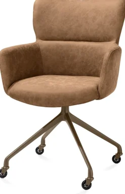 Online XOOON Sage, armstoel + wielen - alu frame in steelbrown - stof Oregon - Desert