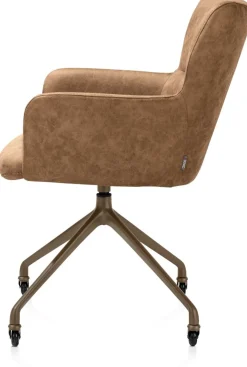 Online XOOON Sage, armstoel + wielen - alu frame in steelbrown - stof Oregon - Desert