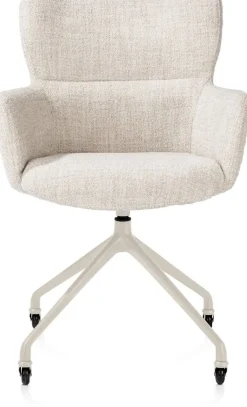 New XOOON Sage, armstoel + wielen - alu frame in creme - stof Luton - Creme