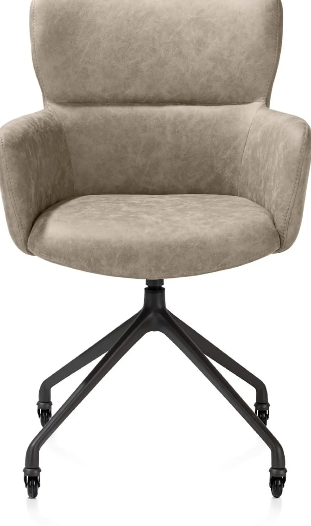 Sale XOOON Sage, armstoel + wielen - alu frame in rough off black - stof Oregon - beige