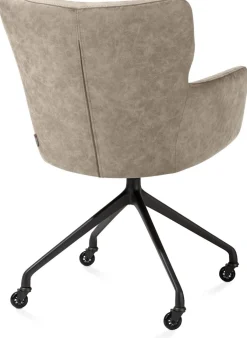 Sale XOOON Sage, armstoel + wielen - alu frame in rough off black - stof Oregon - beige