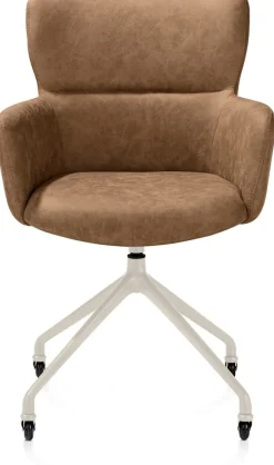 Online XOOON Sage, armstoel + wielen - alu frame in creme - stof Oregon - Desert