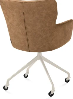 Online XOOON Sage, armstoel + wielen - alu frame in creme - stof Oregon - Desert