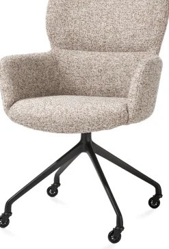 Best XOOON Sage, armstoel + wielen - alu frame in rough off black - stof Luton - koper