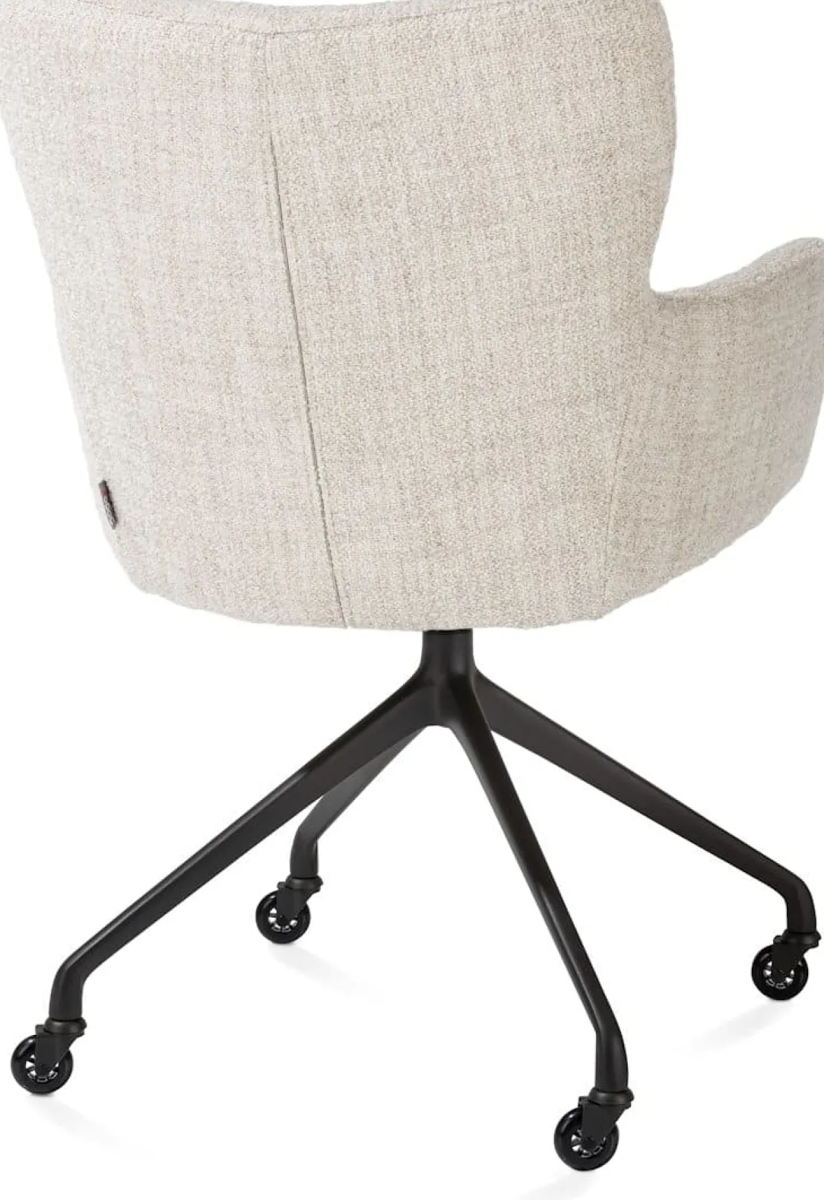 Sale XOOON Sage, armstoel + wielen - alu frame in rough off black - stof Luton - Creme