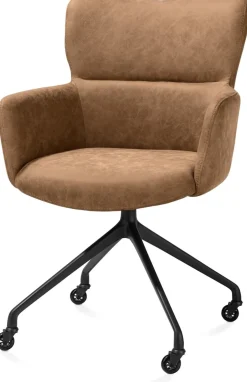 XOOON Sage, armstoel + wielen - alu frame in rough off black - stof Oregon - Desert