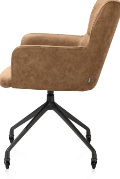 XOOON Sage, armstoel + wielen - alu frame in rough off black - stof Oregon - Desert