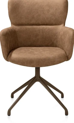 XOOON Sage, armstoel draaibaar - steelbrown - stof Oregon - Desert