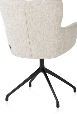 Online XOOON Sage, armstoel draaibaar - rough off black - stof Luton - Creme