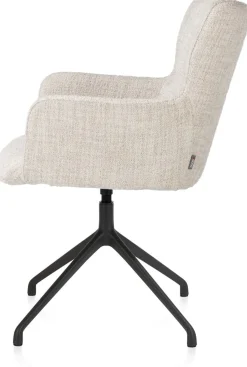 Online XOOON Sage, armstoel draaibaar - rough off black - stof Luton - Creme