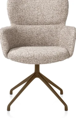 Hot XOOON Sage, armstoel draaibaar - steelbrown - stof Luton - koper