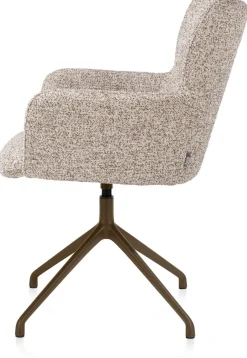 Hot XOOON Sage, armstoel draaibaar - steelbrown - stof Luton - koper