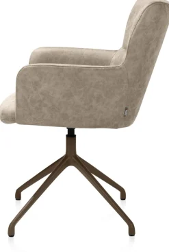 Sale XOOON Sage, armstoel draaibaar - steelbrown - stof Oregon - beige