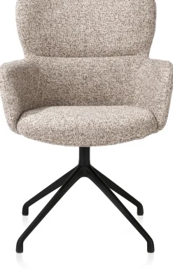 XOOON Sage, armstoel draaibaar - rough off black - stof Luton - koper