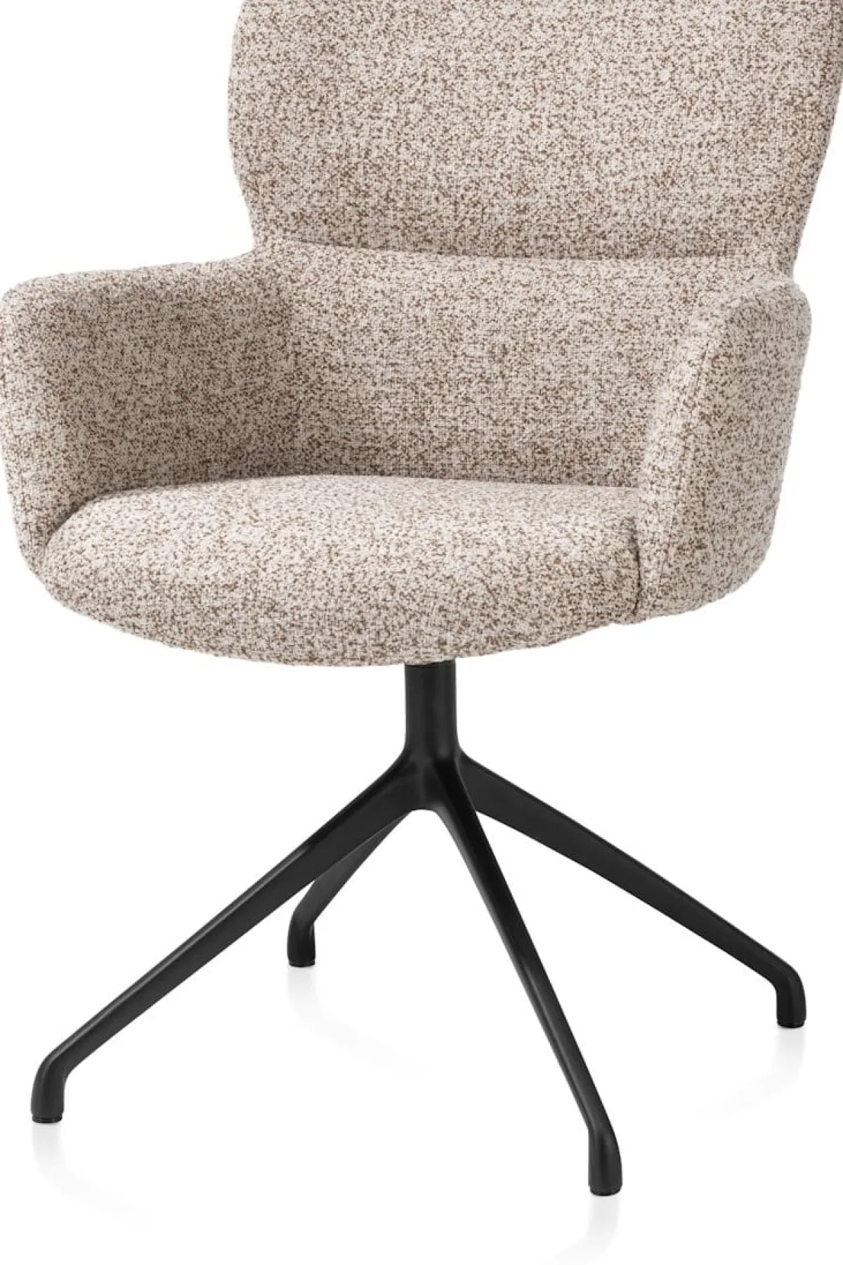 XOOON Sage, armstoel draaibaar - rough off black - stof Luton - koper