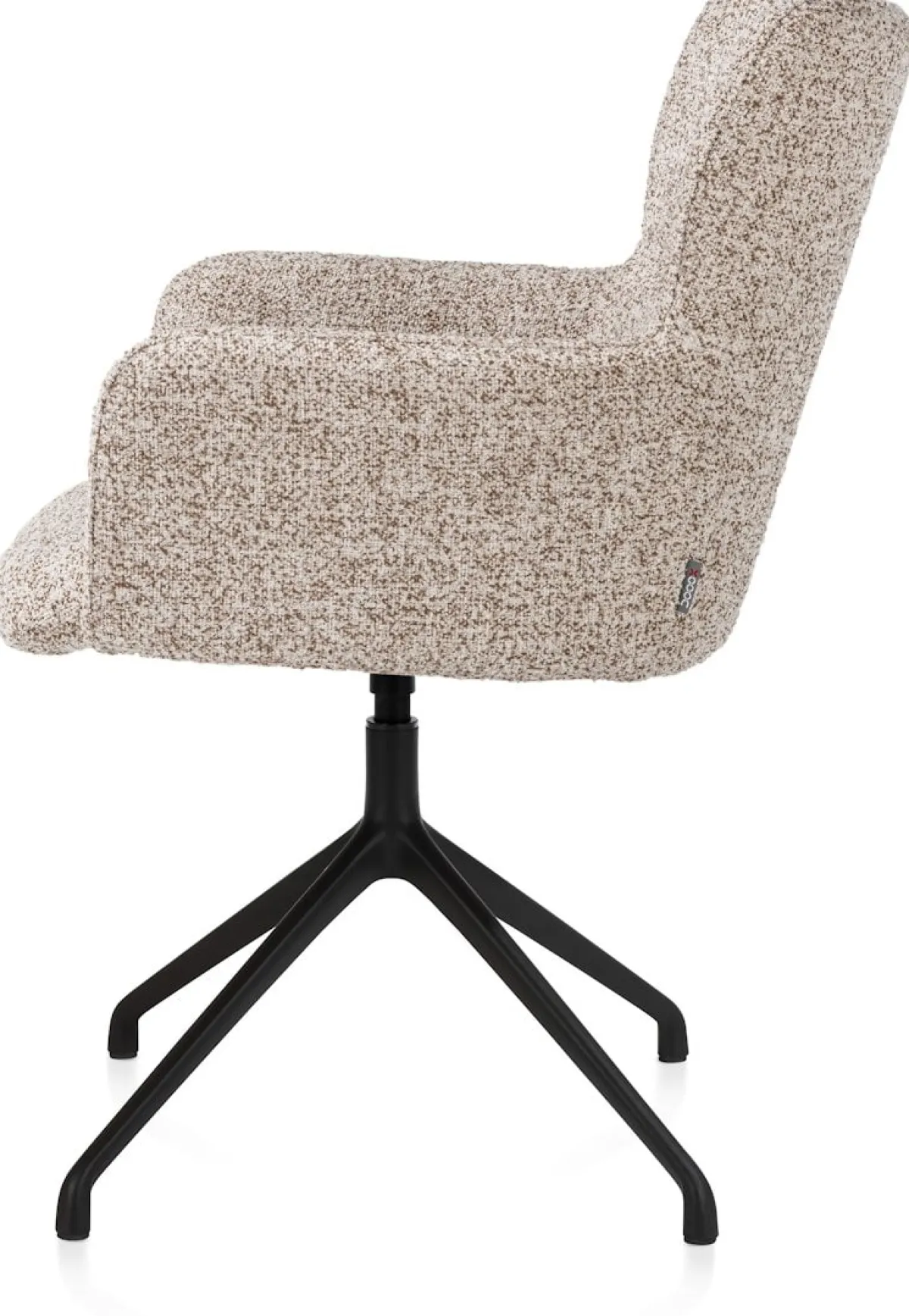 XOOON Sage, armstoel draaibaar - rough off black - stof Luton - koper