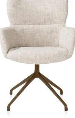 Sale XOOON Sage, armstoel draaibaar - steelbrown - stof Luton - Creme