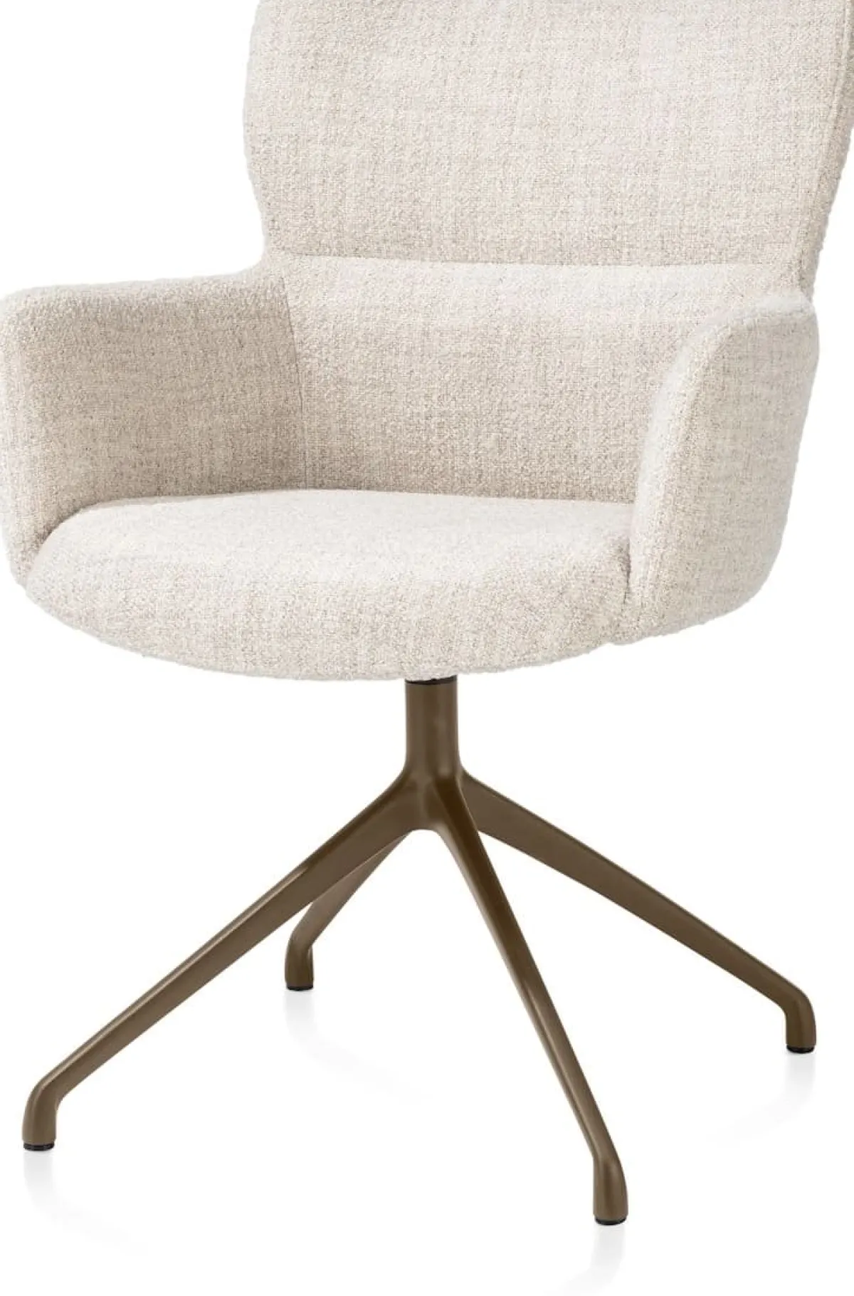Sale XOOON Sage, armstoel draaibaar - steelbrown - stof Luton - Creme
