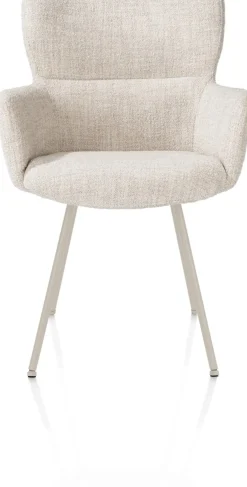 Best XOOON Sage, armstoel 4-pootjes creme - stof Luton - Creme