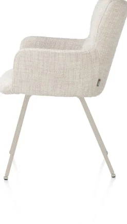 Best XOOON Sage, armstoel 4-pootjes creme - stof Luton - Creme