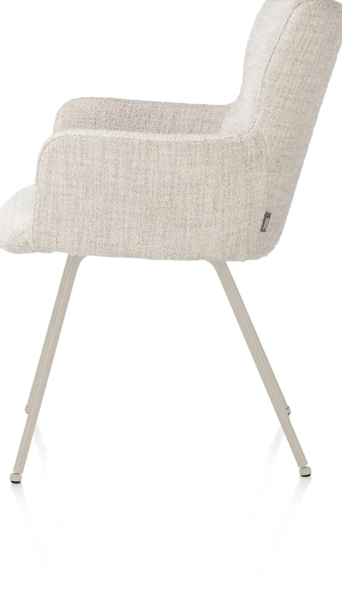 Best XOOON Sage, armstoel 4-pootjes creme - stof Luton - Creme