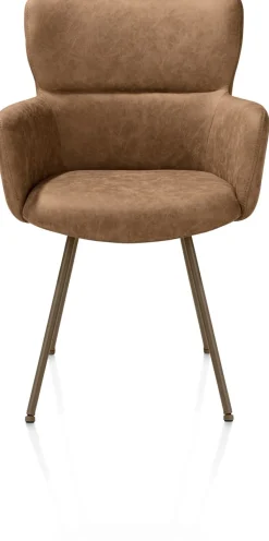 XOOON Sage, armstoel 4-pootjes steelbrown - stof Oregon - Desert