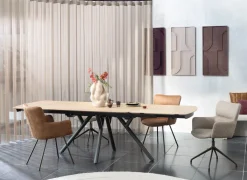 XOOON Sage, armstoel 4-pootjes steelbrown - stof Oregon - Desert