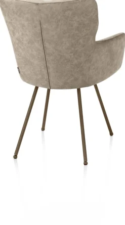 Hot XOOON Sage, armstoel 4-pootjes steelbrown - stof Oregon - beige