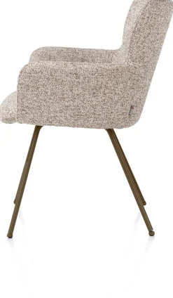 Best XOOON Sage, armstoel 4-pootjes steelbrown - stof Luton - koper