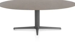 Clearance XOOON Saluti, EETKAMERTAFEL ELLIPS 210 X 105 CM. - CENTRALE POOT - GRAPHIET - Lava