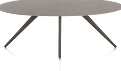 Discount XOOON Saluti, EETKAMERTAFEL ELLIPS 210 X 105 CM. - 4-POOTJES - STEELBROWN - Lava