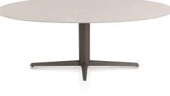 XOOON Saluti, EETKAMERTAFEL ELLIPS 210 X 105 CM. - CENTRALE POOT - STEELBROWN - Light sand