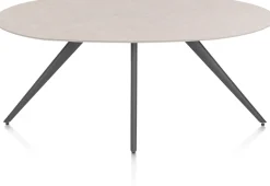 Discount XOOON Saluti, EETKAMERTAFEL ELLIPS 180 X 105 CM. - 4-POOTJES - GRAPHIET - Light sand