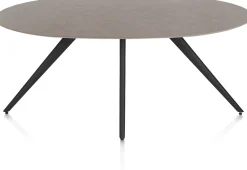 Hot XOOON Saluti, EETKAMERTAFEL ELLIPS 180 X 105 CM. - 4-POOTJES - ROUGH OFF BLACK - Lava