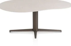 Best XOOON Saluti, EETKAMERTAFEL ORGANISCH 180 X 120 CM. - CENTRALE POOT - STEELBROWN - Light sand