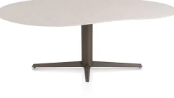 Outlet XOOON Saluti, EETKAMERTAFEL ORGANISCH 210 X 120 CM. - CENTRALE POOT - STEELBROWN - Light sand