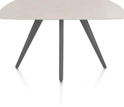 Clearance XOOON Saluti, EETKAMERTAFEL OVAAL 150 X 105 CM. - 4-POOTJES - GRAPHIET - Light sand