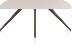 XOOON Saluti, EETKAMERTAFEL OVAAL 180 X 105 CM. - 4-POOTJES - STEELBROWN - Light sand
