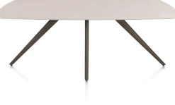 Discount XOOON Saluti, EETKAMERTAFEL OVAAL 210 X 105 CM. - 4-POOTJES - STEELBROWN - Light sand