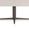 New XOOON Saluti, EETKAMERTAFEL OVAAL 210 X 105 CM. - CENTRALE POOT - STEELBROWN - Light sand