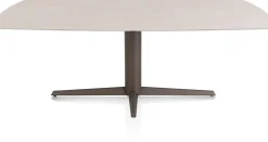 New XOOON Saluti, EETKAMERTAFEL OVAAL 210 X 105 CM. - CENTRALE POOT - STEELBROWN - Light sand