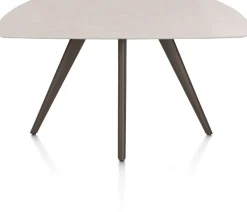 Discount XOOON Saluti, EETKAMERTAFEL OVAAL 150 X 105 CM. - 4-POOTJES - STEELBROWN - Light sand